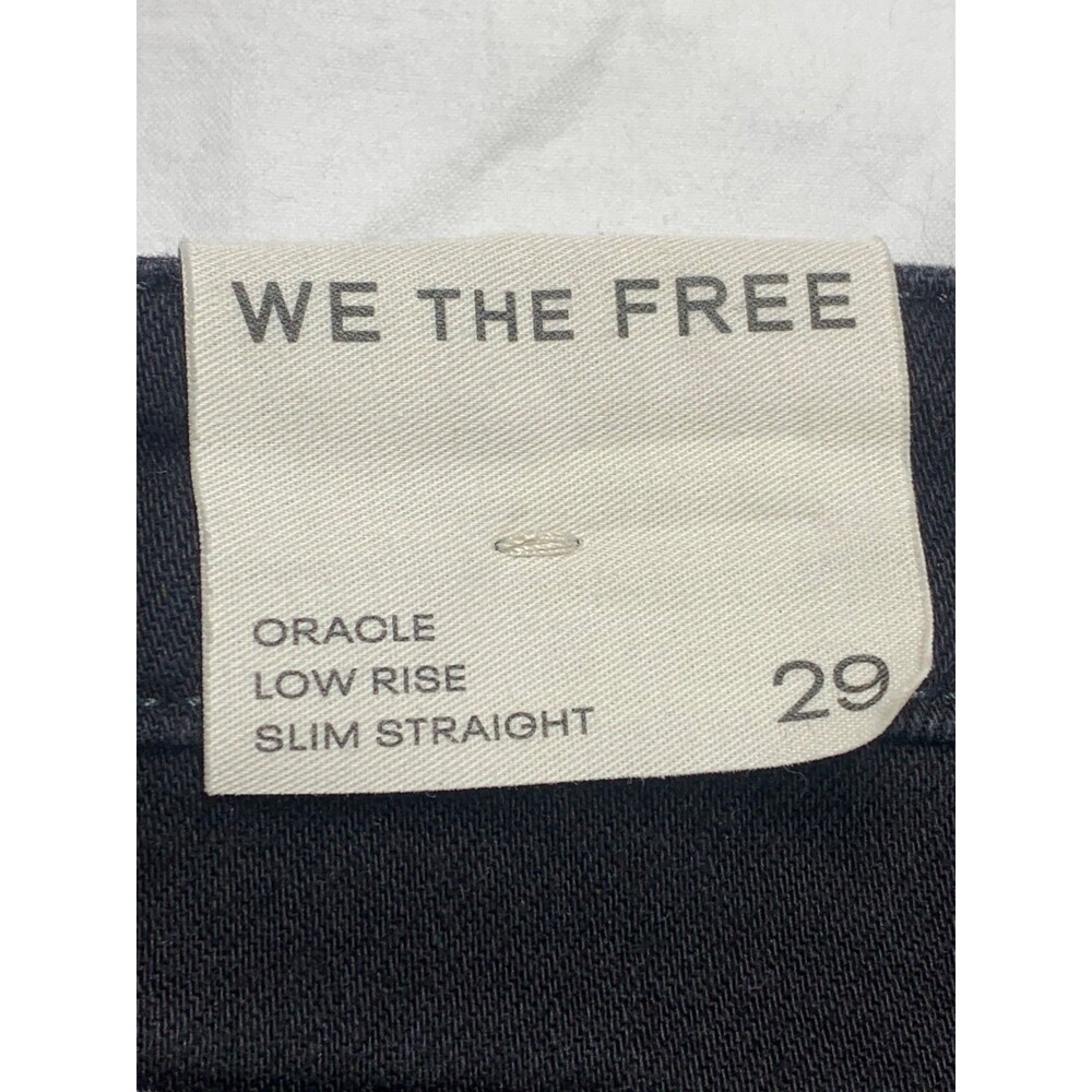 Free People We The Free Oracle Jeans 27 Black Low Rise Slim Straight Denim NWT - Picture 8 of 9